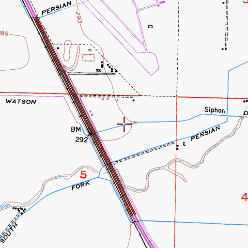 Topographic Map of Watson Ditch, CA