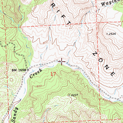Topographic Map of Wayland Creek, CA