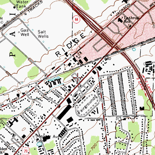 Topographic Map of Fairgrounds Mobile Home Park, OH