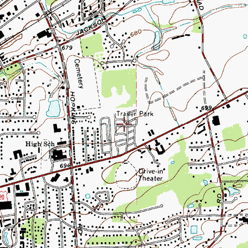 Topographic Map of Hach's Mobile Home Park, OH