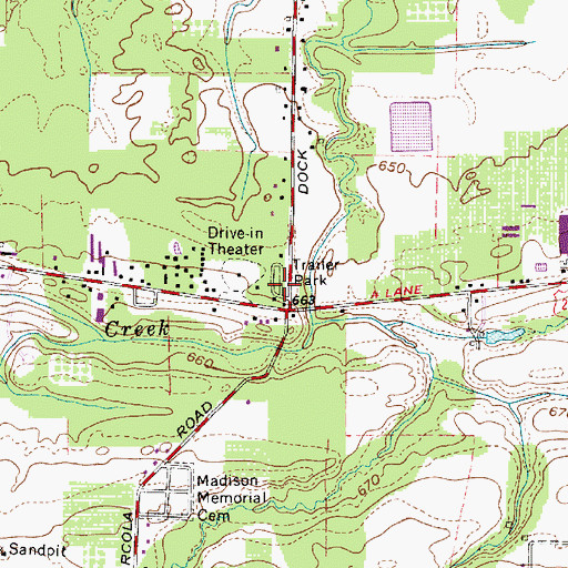 Topographic Map of Arcola Trailer Park, OH