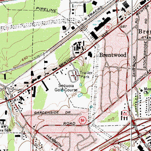 Topographic Map of Mentor Green Mobile Home Park, OH