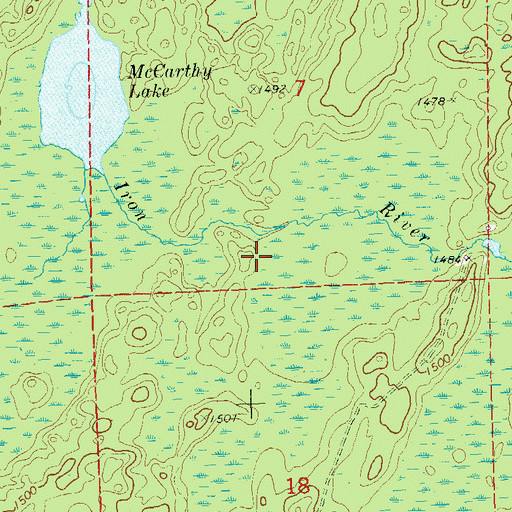 Topographic Map of McCarthy Lake And Cedars State Natural Area, WI