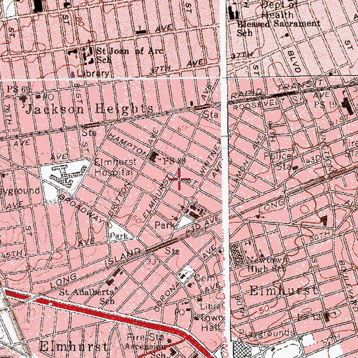 Topographic Map of Getsemani Baptist Church, NY