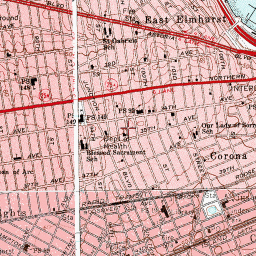 Topographic Map of Grace Episcopal Church, NY