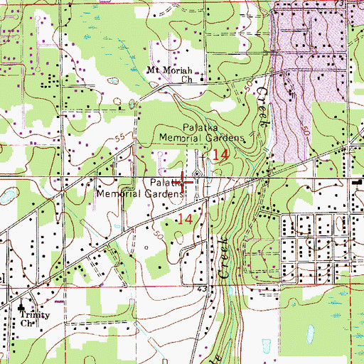Topographic Map of Christ Independent Methodist Church, FL