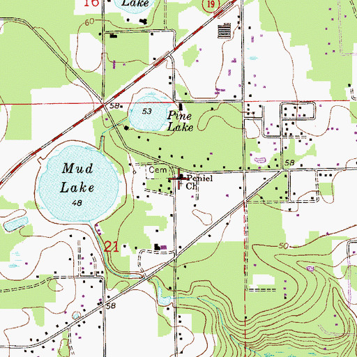 Topographic Map of Peniel Baptist Church Academy, FL