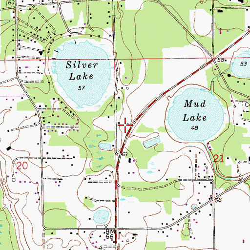 Topographic Map of Saint John Lutheran Church, FL