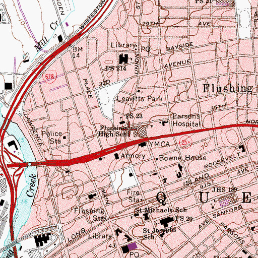Topographic Map of Grace Garden Presbyterian Church, NY