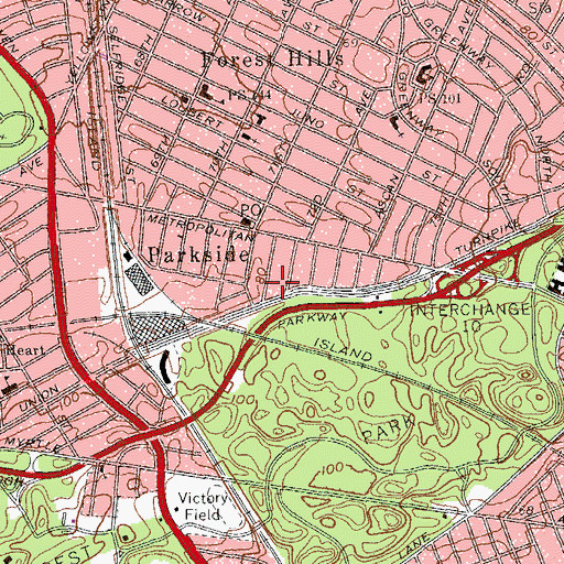 Topographic Map of Grace Lutheran Church, NY