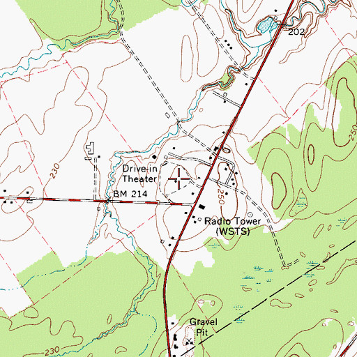 Topographic Map of Fiftysix Auto Drive-In, NY