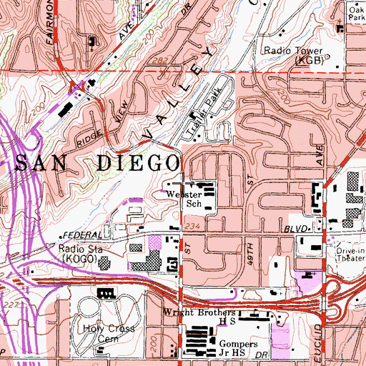 Topographic Map of Webster Elementary School, CA