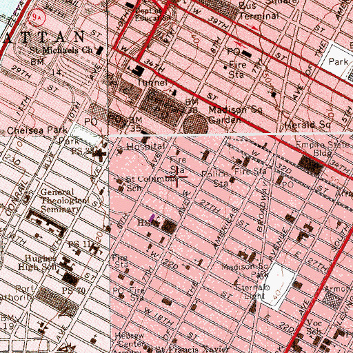 Topographic Map of Business and Liberal Arts Center, NY