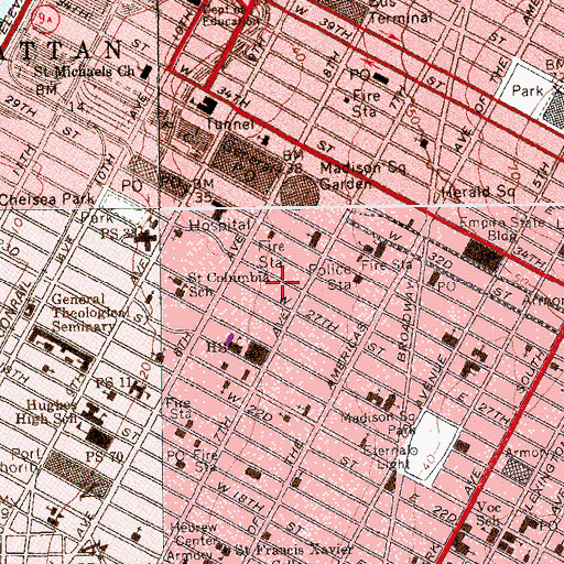 Topographic Map of Marvin Feldman Center, NY