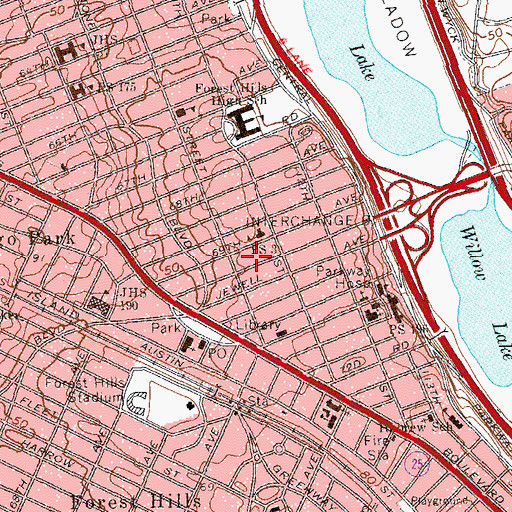 Topographic Map of Havurat Yisrael Synagogue, NY