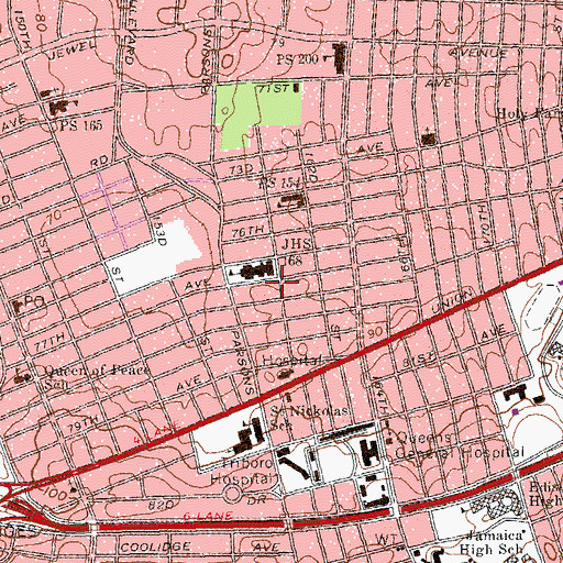 Topographic Map of Hillcrest Gospel Chapel, NY