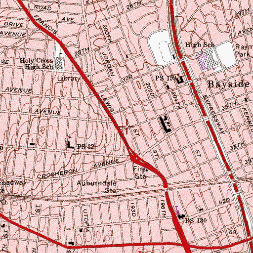 Topographic Map of Holy Cross Presbyterian Church, NY