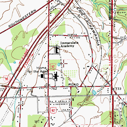 Topographic Map of Franciscan Hall, NY