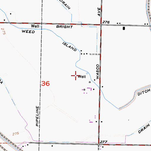 Topographic Map of Weed Island Ditch, CA