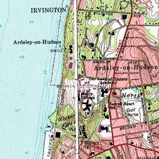 Topographic Map of Verrazzano Hall, NY