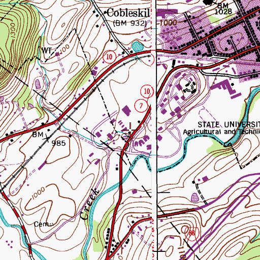 Topographic Map of Hodder Hall, NY
