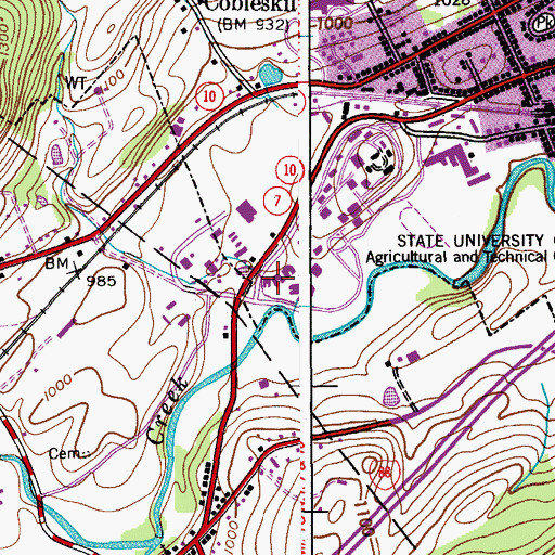 Topographic Map of Davis Hall, NY