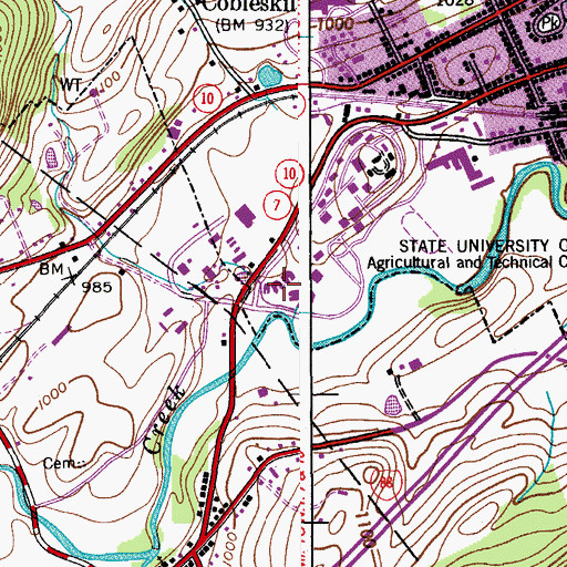 Topographic Map of Parsons Hall, NY