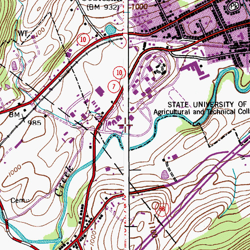 Topographic Map of Ten Eyck Hall, NY