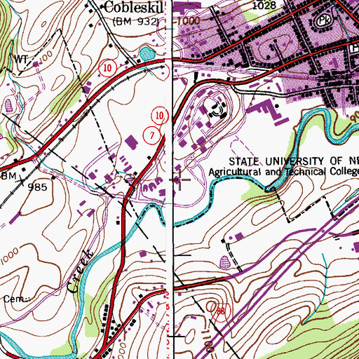 Topographic Map of Champlin Dining Hall, NY