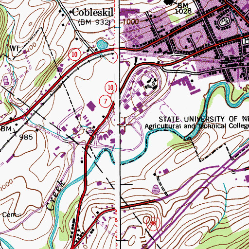 Topographic Map of Pearson Hall, NY