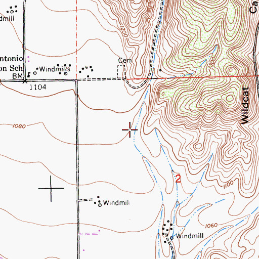 Topographic Map of Weferling Canyon, CA