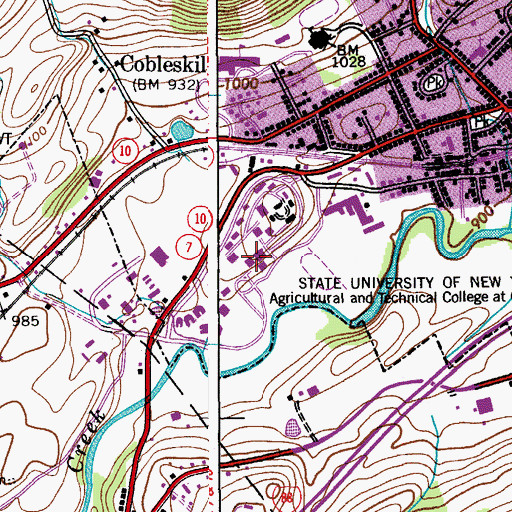 Topographic Map of Bouck Hall, NY