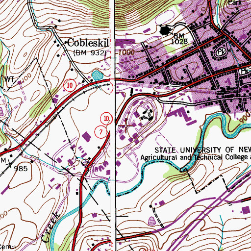 Topographic Map of Vroman Hall, NY