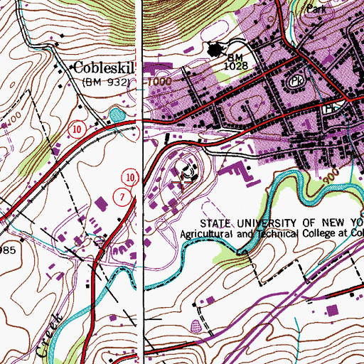 Topographic Map of Wheeler Hall, NY