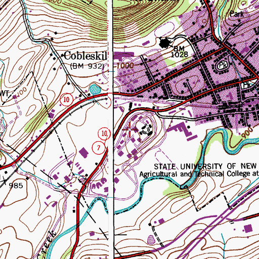 Topographic Map of Wieting Hall, NY
