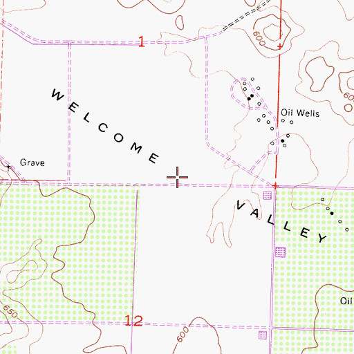 Topographic Map of Welcome Valley, CA