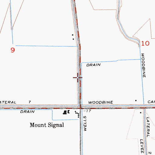 Topographic Map of Wells Drain, CA