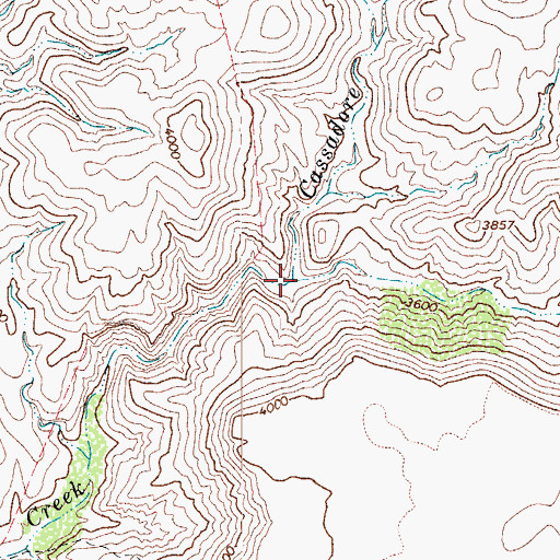 Topographic Map of Cassadore Creek, AZ