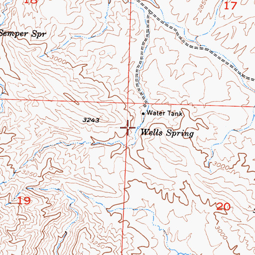 Topographic Map of Wells Spring, CA