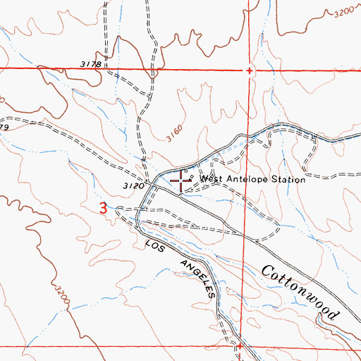 Topographic Map of West Antelope Station, CA