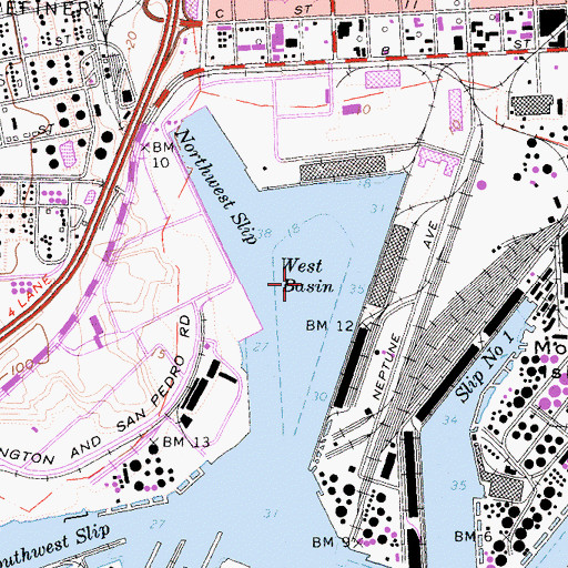Topographic Map of West Basin, CA