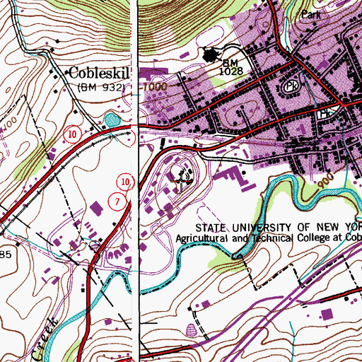 Topographic Map of Alumni Hall, NY