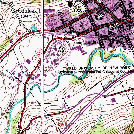 Topographic Map of Crittenden Athletic Fields, NY