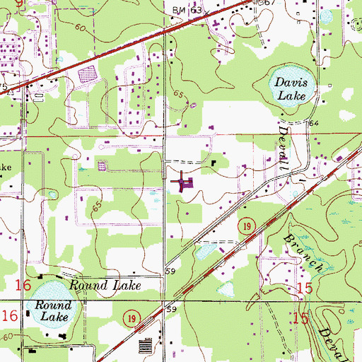 Topographic Map of Eleanor H Miller School, FL