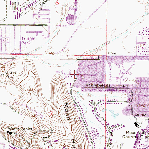 Topographic Map of Sunset North, AZ