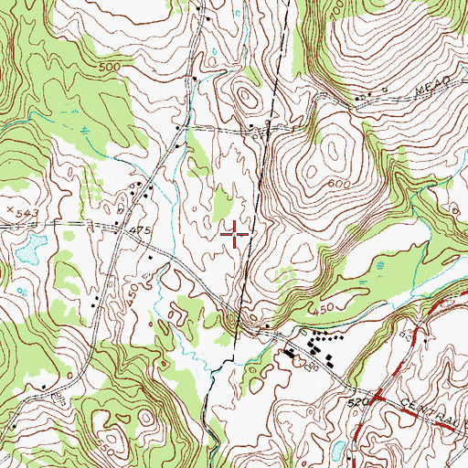 Topographic Map of Cedar Acres Mobile Home Park, NY