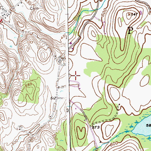 Topographic Map of Diamondwood Estates, NY