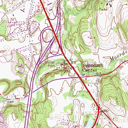 Topographic Map of Creekside Mobile Home Park, NY