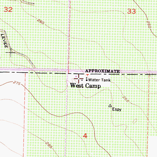Topographic Map of West Camp, CA
