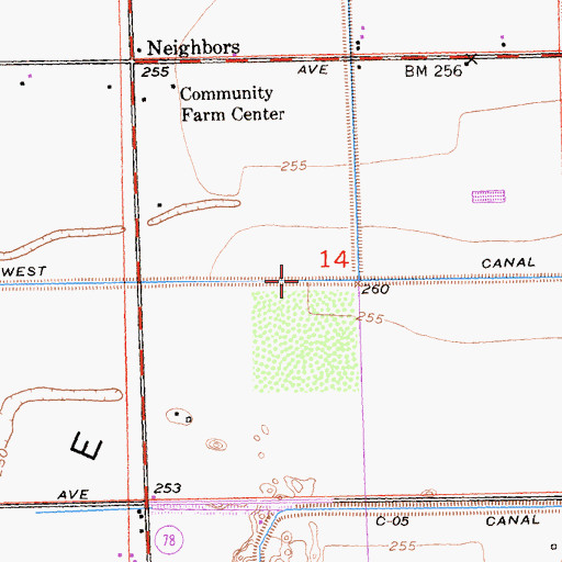 Topographic Map of West Canal, CA